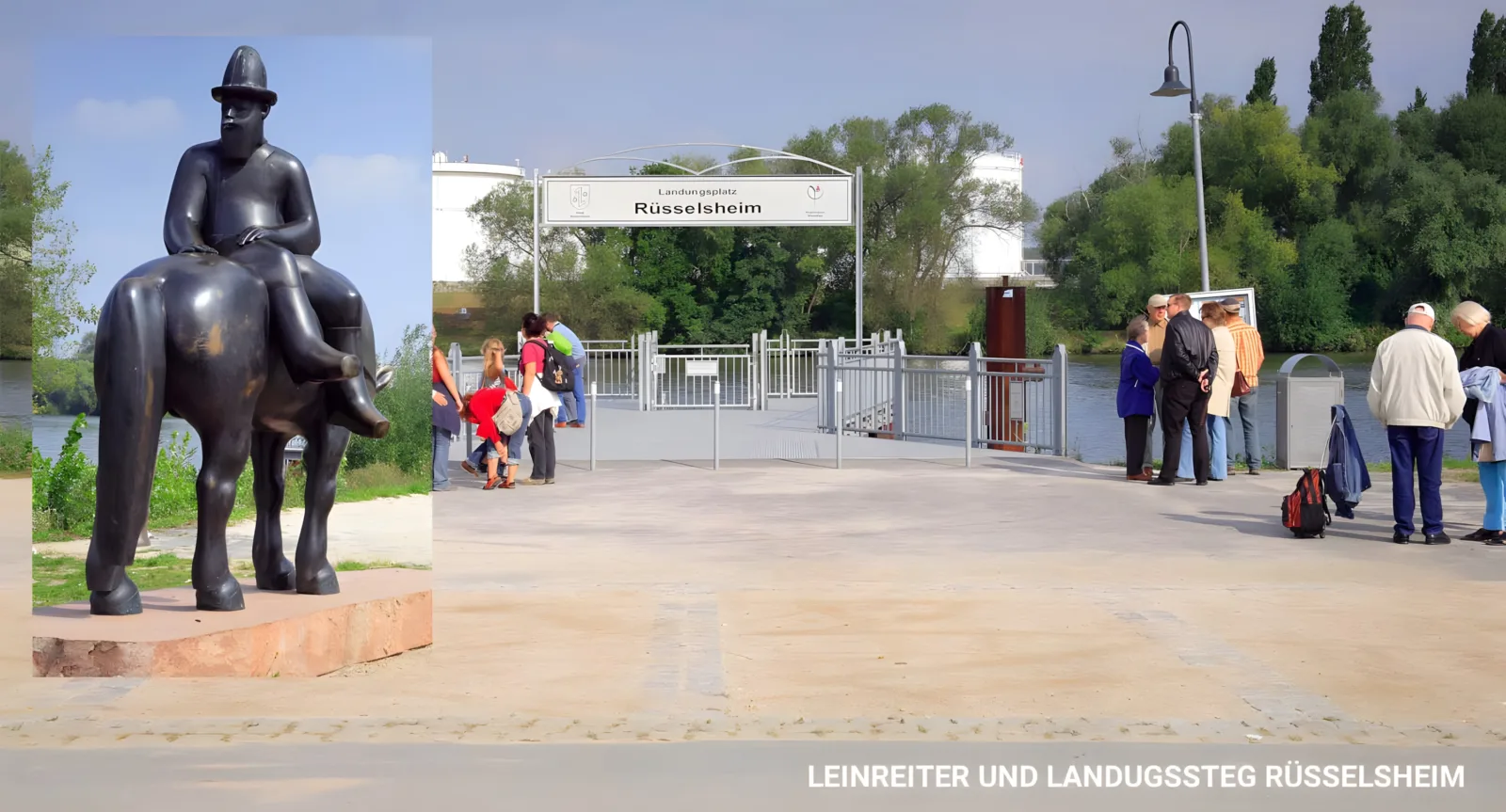 Leinreiter und Landungssteg